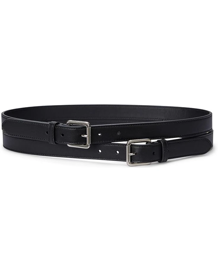 Lauren Ralph Lauren Leather Double-Buckle Stacked Wide Belt | Belts 1 Lauren Ralph Lauren Leather Double-Buckle Stacked Wide Belt | Belts