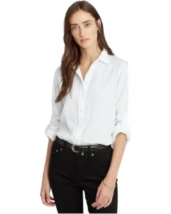 Lauren Ralph Lauren Roll-Tab-Sleeve Linen Shirt | Shirts & Tops -Lauren Ralph Store 51QYXBp4jVL. AC SR736920