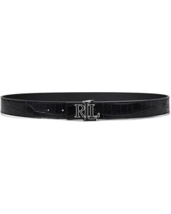 Lauren Ralph Lauren Logo Reversible Crocodile-Embossed Belt | Belts