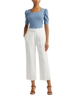 Lauren Ralph Lauren Polka-Dot Slub Jersey Puff-Sleeve Tee | Shirts & Tops -Lauren Ralph Store 61 g5R IhxL. AC SR736920