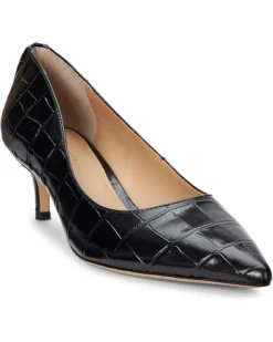 Lauren Ralph Lauren Adrienne Crocodile-Embossed Leather Pumps | Heels