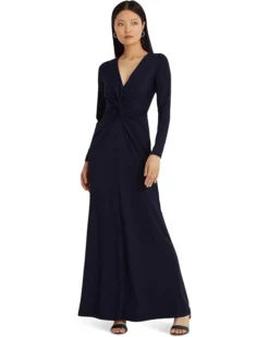Lauren Ralph Lauren Twist-Front Stretch Jersey Gown | Dresses