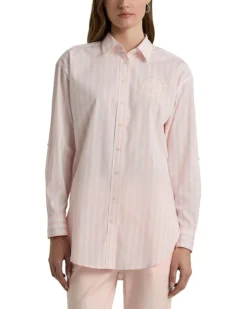 Lauren Ralph Lauren Oversize Striped Cotton Broadcloth Shirt | Shirts & Tops -Lauren Ralph Store 610qbdeX93L. AC SR736920