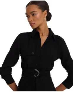 Lauren Ralph Lauren Belted Double-Faced Georgette Shirtdress | Dresses -Lauren Ralph Store 6114d2ZVCaL. AC SR736920