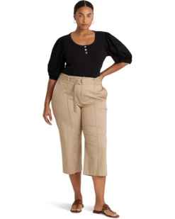 Lauren Ralph Lauren Plus-Size Stretch Cotton Puff-Sleeve Henley Tee | Shirts & Tops -Lauren Ralph Store 611vFF037PL. AC SR736920