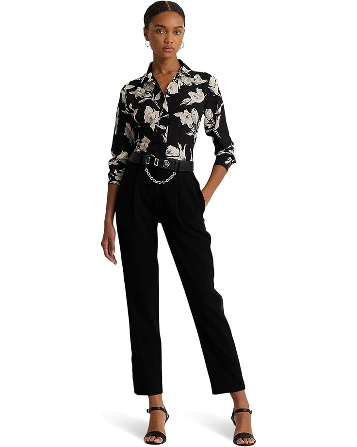 Lauren Ralph Lauren Petite Classic Fit Floral Crepe de Chine Shirt | Shirts & Tops 4 Lauren Ralph Lauren Petite Classic Fit Floral Crepe de Chine Shirt | Shirts & Tops - Image 4