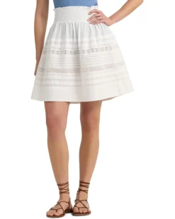 Lauren Ralph Lauren Lace-Trim Cotton Broadcloth Miniskirt | Skirts