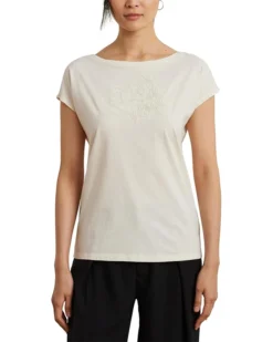Lauren Ralph Lauren Petite Grieta Short Sleeve T-Shirt | Shirts & Tops -Lauren Ralph Store 615NqZ5MNJL. AC SR736920
