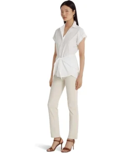 Lauren Ralph Lauren Tie Front Cotton Broadcloth Shirt | Shirts & Tops -Lauren Ralph Store 61AEx NZJ5L. AC SR736920