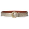 Lauren Ralph Lauren Crescent-Buckle Metallic Wide Belt | Belts