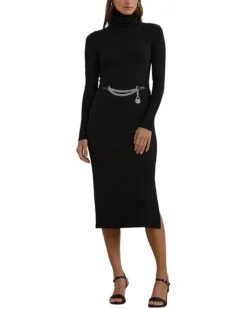 Lauren Ralph Lauren Chain-Trim Rib-Knit Turtleneck Dress | Dresses
