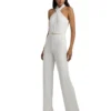 Lauren Ralph Lauren Belted Jersey Halter Wide-Leg Jumpsuit | Jumpsuits & Rompers