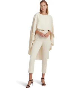 Lauren Ralph Lauren Belted Cape Georgette Jumpsuit | Jumpsuits & Rompers