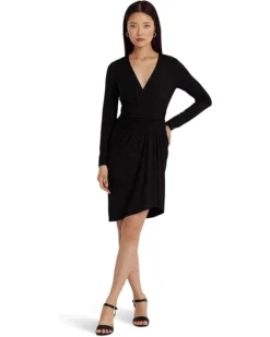 Lauren Ralph Lauren Ruched Stretch Jersey Surplice Dress | Dresses