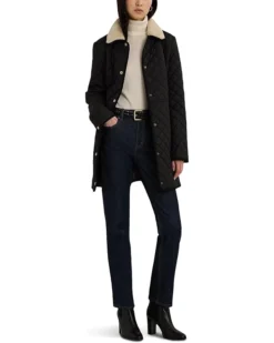 Lauren Ralph Lauren Quilt 3/4 W Berber | Coats & Outerwear -Lauren Ralph Store 61N EIRxTDL. AC SR736920