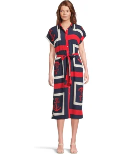 Lauren Ralph Lauren Anchor-print Belted Crepe Shirtdress | Dresses