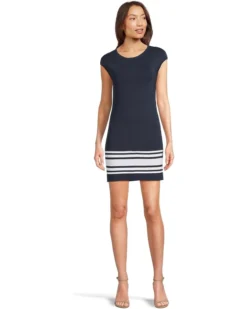Lauren Ralph Lauren Two-tone Cap-sleeve Shift Sweater Dress | Sweaters -Lauren Ralph Store 61TYW53atTL. AC SR736920