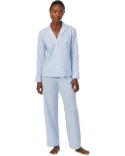 Lauren Ralph Lauren Long Sleeve Notch Collar PJ Set | Sleepwear