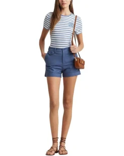 Lauren Ralph Lauren Striped Stretch Cotton Crew Neck Tee | Shirts & Tops -Lauren Ralph Store 61Uxs 9bML. AC SR736920