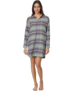 Lauren Ralph Lauren Brushed Twill Long Sleeve Sleepshirt | Sleepwear
