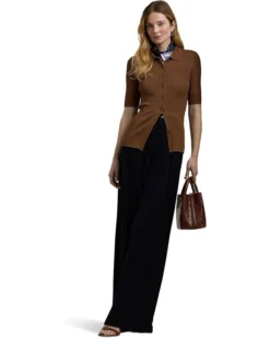 Lauren Ralph Lauren Rib-Knit Elbow-Sleeve Polo Cardigan | Sweaters -Lauren Ralph Store 61X2b5OQxNL. AC SR736920