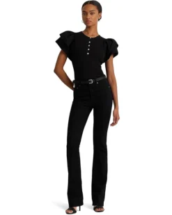Lauren Ralph Lauren Stretch Cotton Flutter-Sleeve Henley Top | Shirts & Tops -Lauren Ralph Store 61XSjVGOhwL. AC SR736920