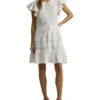 Lauren Ralph Lauren Lace-Trim Jersey Flutter-Sleeve Dress | Dresses