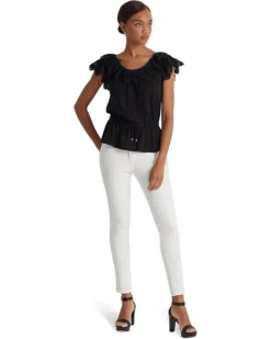 Lauren Ralph Lauren Eyelet Jersey Peplum Top | Shirts & Tops -Lauren Ralph Store 61dLgzIqdL. AC SR736920