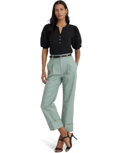 Lauren Ralph Lauren Lace-Trim Jersey Puff-Sleeve Henley Tee | Shirts & Tops -Lauren Ralph Store 61hZt Vr57L. AC SR736920