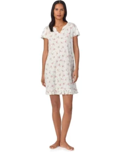 Lauren Ralph Lauren Short Ruffle Sleeve Gown | Sleepwear