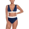 Lauren Ralph Lauren Bel Air Banded Modern V Neck Bikini Top | Swimwear