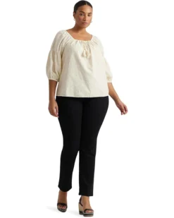 Lauren Ralph Lauren Plus-Size Paisley Cotton Jacquard Blouse | Shirts & Tops -Lauren Ralph Store 61jn3t8yIGL. AC SR736920