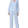 Lauren Ralph Lauren 100% Cotton Long Slevee Notch Collar Pajama Set | Sleepwear