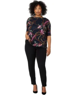 Lauren Ralph Lauren Plus Size Print Cotton Boatneck Tee | Shirts & Tops -Lauren Ralph Store 61nZ82CfS0L. AC SR736920
