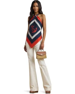 Lauren Ralph Lauren Stretch Cotton Canvas Wide-leg Pants -Lauren Ralph Store 61o AyAuPEL. AC SR736920