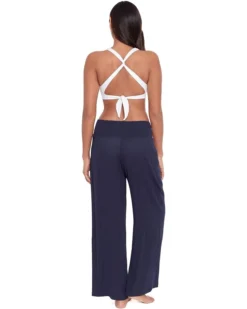 Lauren Ralph Lauren Crinkle Rayon Smocked Waist Pant | Swimwear -Lauren Ralph Store 61oBKO13svL. AC SR736920