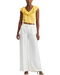 Lauren Ralph Lauren Ruffle-Trim Slub Jersey Sleeveless Tee | Shirts & Tops -Lauren Ralph Store 61pRPE7zNSL. AC SR736920