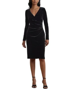 Lauren Ralph Lauren Stretch Velvet Surplice Dress | Dresses
