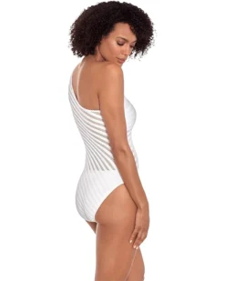 Lauren Ralph Lauren Ottoman Mesh One Shoulder One-Piece | Swimwear -Lauren Ralph Store 61tC3dKclDL. AC SR736920