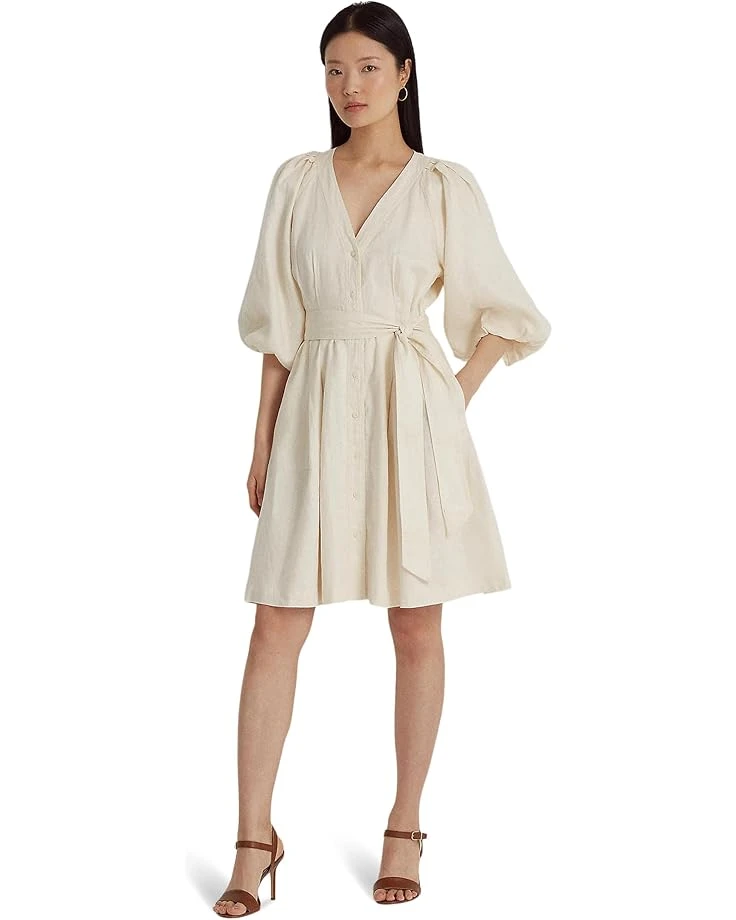 Lauren Ralph Lauren Belted Linen Bubble-Sleeve Dress | Dresses 1 Lauren Ralph Lauren Belted Linen Bubble-Sleeve Dress | Dresses