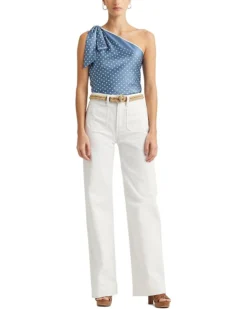 Lauren Ralph Lauren High-Rise Wide-Leg Jeans in White Wash -Lauren Ralph Store 61xfBPuTetL. AC SR736920