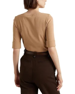 Lauren Ralph Lauren Stretch Cotton Boat Neck Tee | Shirts & Tops -Lauren Ralph Store 71 7wqK7EZL. AC SR736920