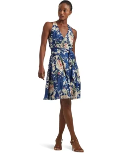 Lauren Ralph Lauren Floral Belted Crepe Sleeveless Dress | Dresses