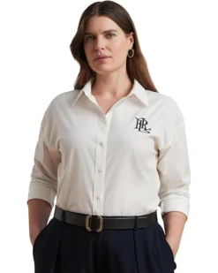 Lauren Ralph Lauren Plus Size Kotta Long Sleeve Button Front Shirt | Shirts & Tops -Lauren Ralph Store 71 LUCurdDL. AC SR736920