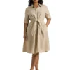 Lauren Ralph Lauren Plus Size Tie-Front Linen Shirtdress | Dresses
