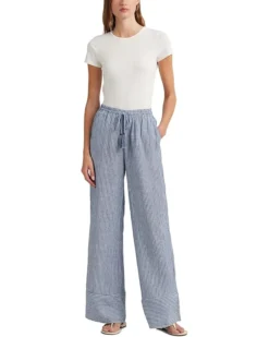 Lauren Ralph Lauren Pinstripe Linen Wide-Leg Pants | Jeans -Lauren Ralph Store 710LzgPAnrL. AC SR736920