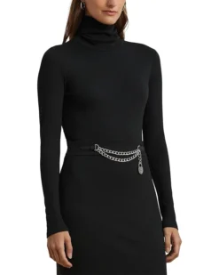 Lauren Ralph Lauren Chain-Trim Rib-Knit Turtleneck Dress | Dresses -Lauren Ralph Store 71226ODFf L. AC SR736920