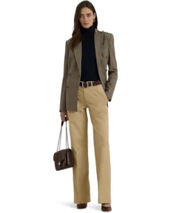 Lauren Ralph Lauren Cotton Twill High-Rise Pants -Lauren Ralph Store 713SlKln5IL. AC SR736920