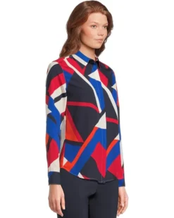 Lauren Ralph Lauren Petite Classic Fit Print Crepe Shirt | Shirts & Tops -Lauren Ralph Store 713tgAddljL. AC SR736920
