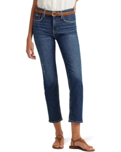 Lauren Ralph Lauren High-Rise Straight Ankle Jeans in Atlas Wash